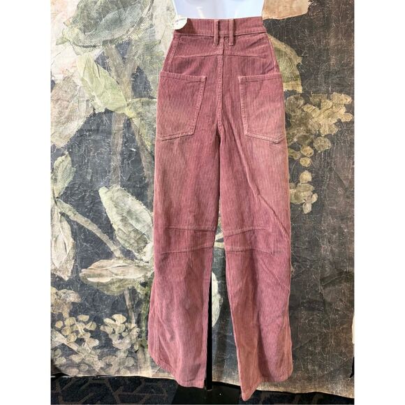 Free People We The Free Good Luck Mid-Rise Cord Barrel Jeans Size 27 - Picture 6 of 10